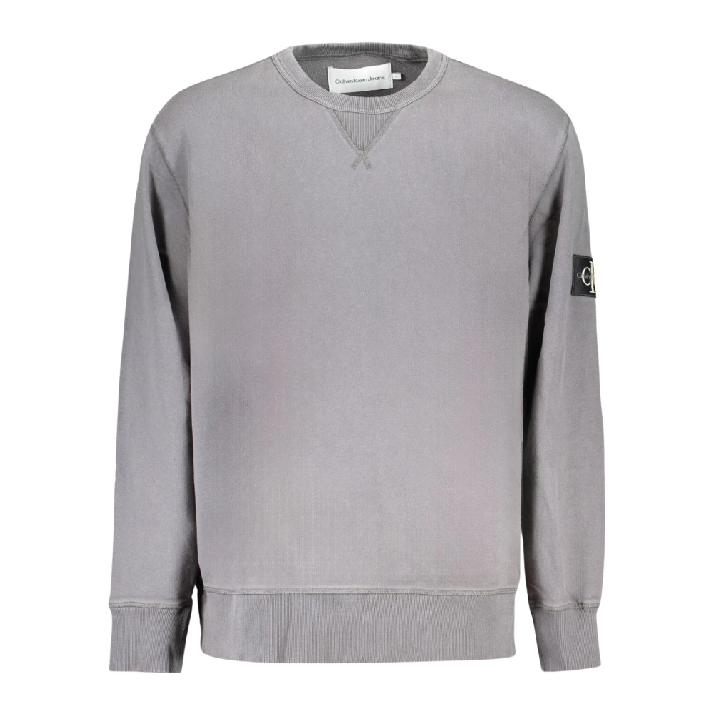 Calvin Klein, Herren, Pullover, Gray Cotton Men Sweater, Grau, (XL) - Bild 4
