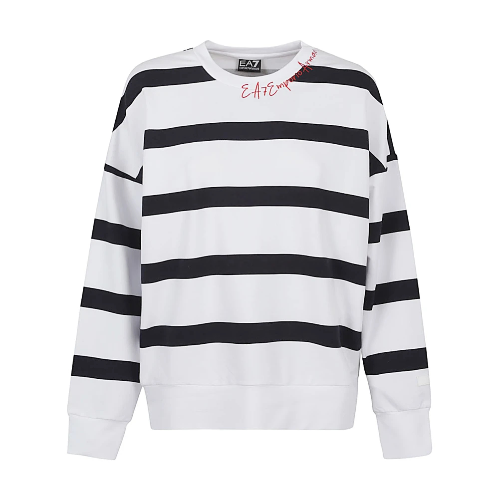 Emporio Armani Ea7 Damen Weiß - Baumwoll-Sweatshirt Mit Rundhalsausschnitt - Sweatshirts & Hoodies - Xl