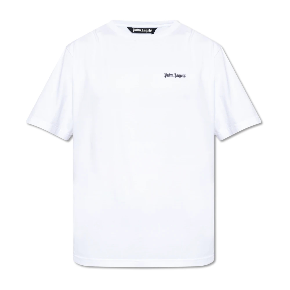 Palm Angels Herren Weiß - T-Shirt Mit Logo - Tops - Xl
