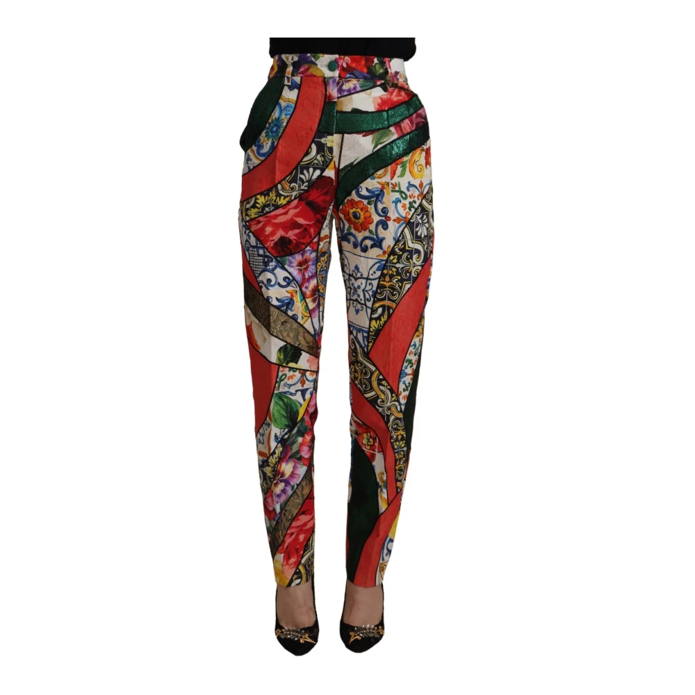 Dolce & Gabbana Damen Multicolor - Slim-Fit Hosen - Trousers - Mehrfarbig -M