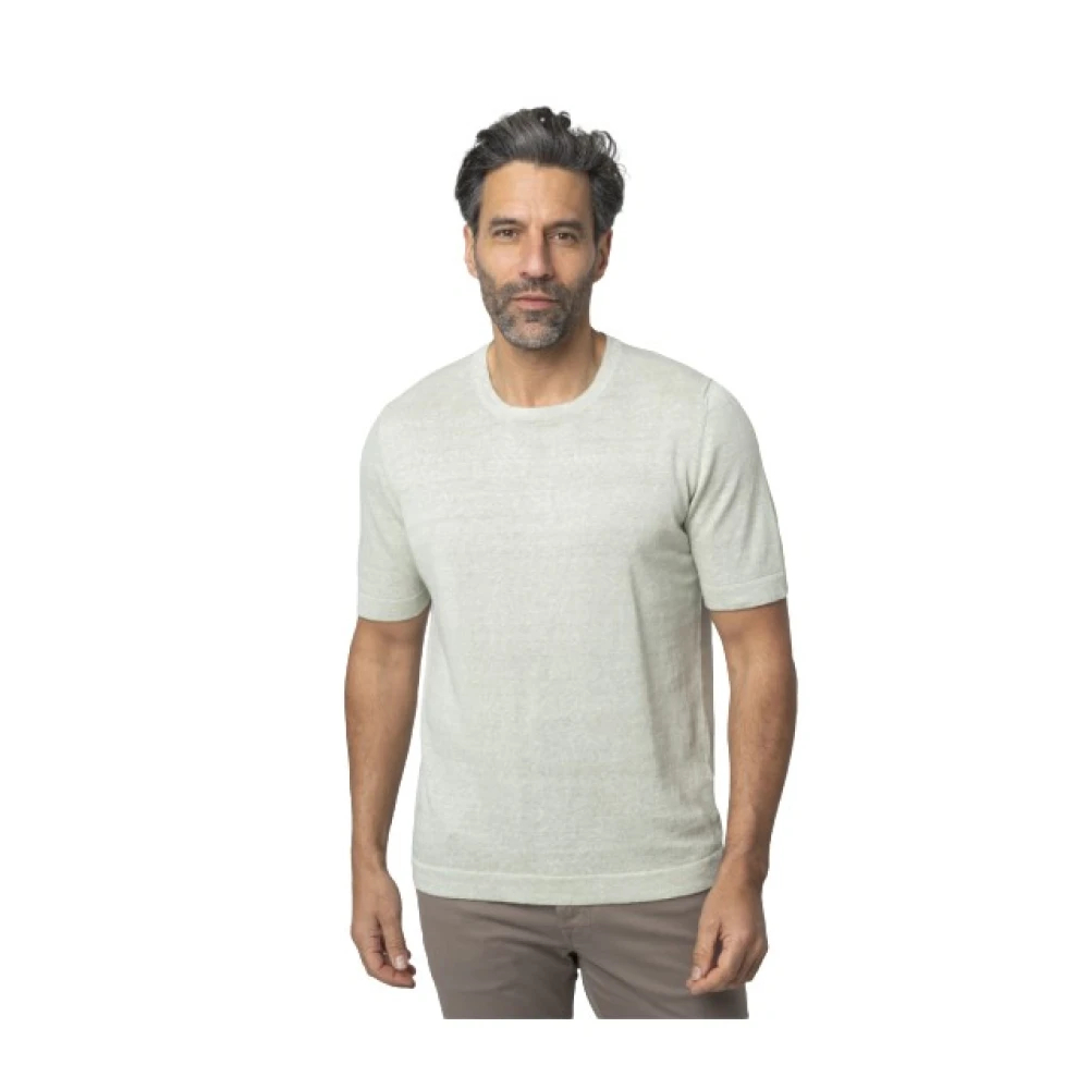 Gran Sasso Herren Grün - T-Shirt Aus Leinenmischung - Knitwear - M