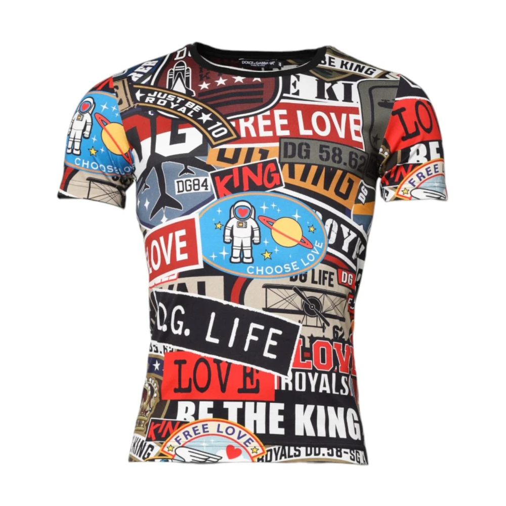 Dolce & Gabbana Herren Multicolor - Patchwork Grafik Tee - Tops - Mehrfarbig - Xs