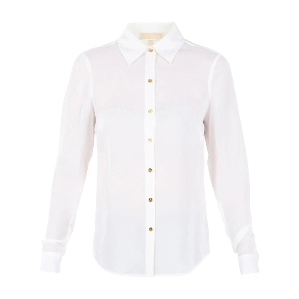 Michael Kors Damen Weiß - Seiden-Georgette-Bluse - Blouses & Shirts - Xl