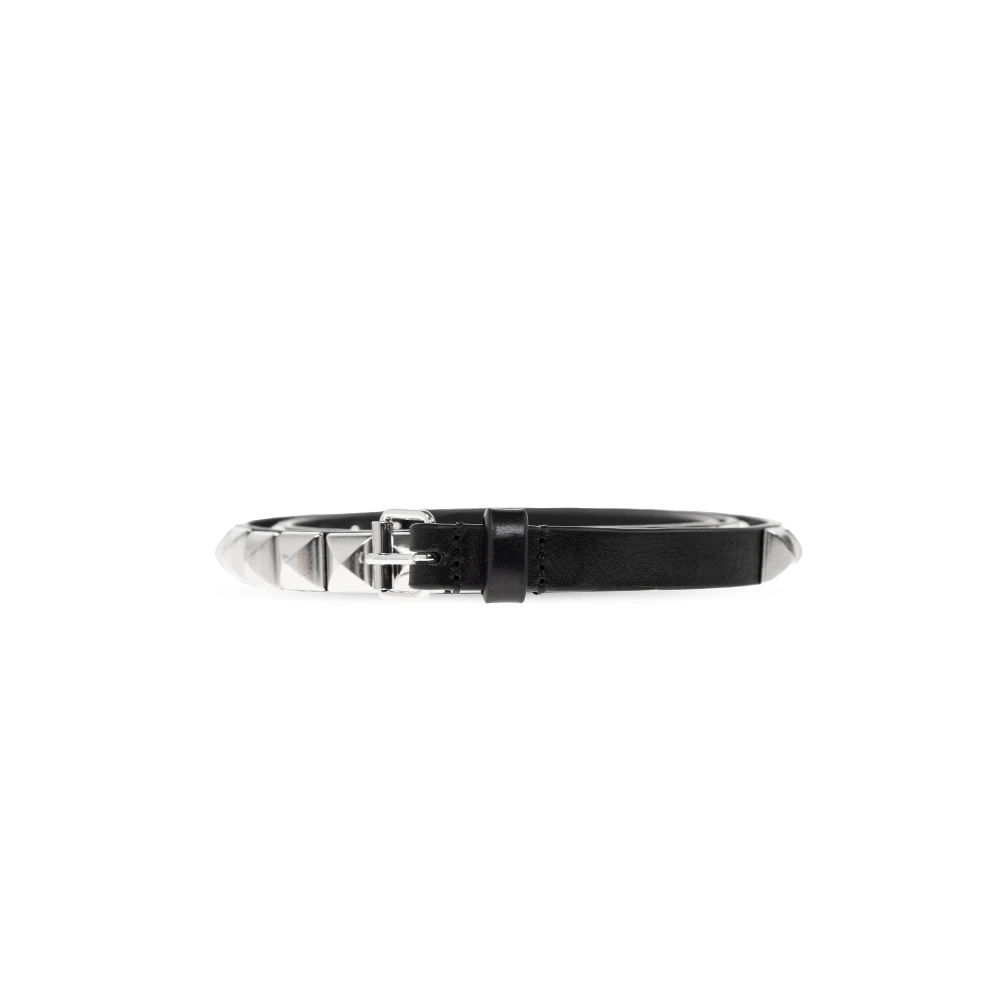 Dsquared2 Herren Schwarz - Ledergürtel Mit Nieten - Accessories - K - 90 Cm