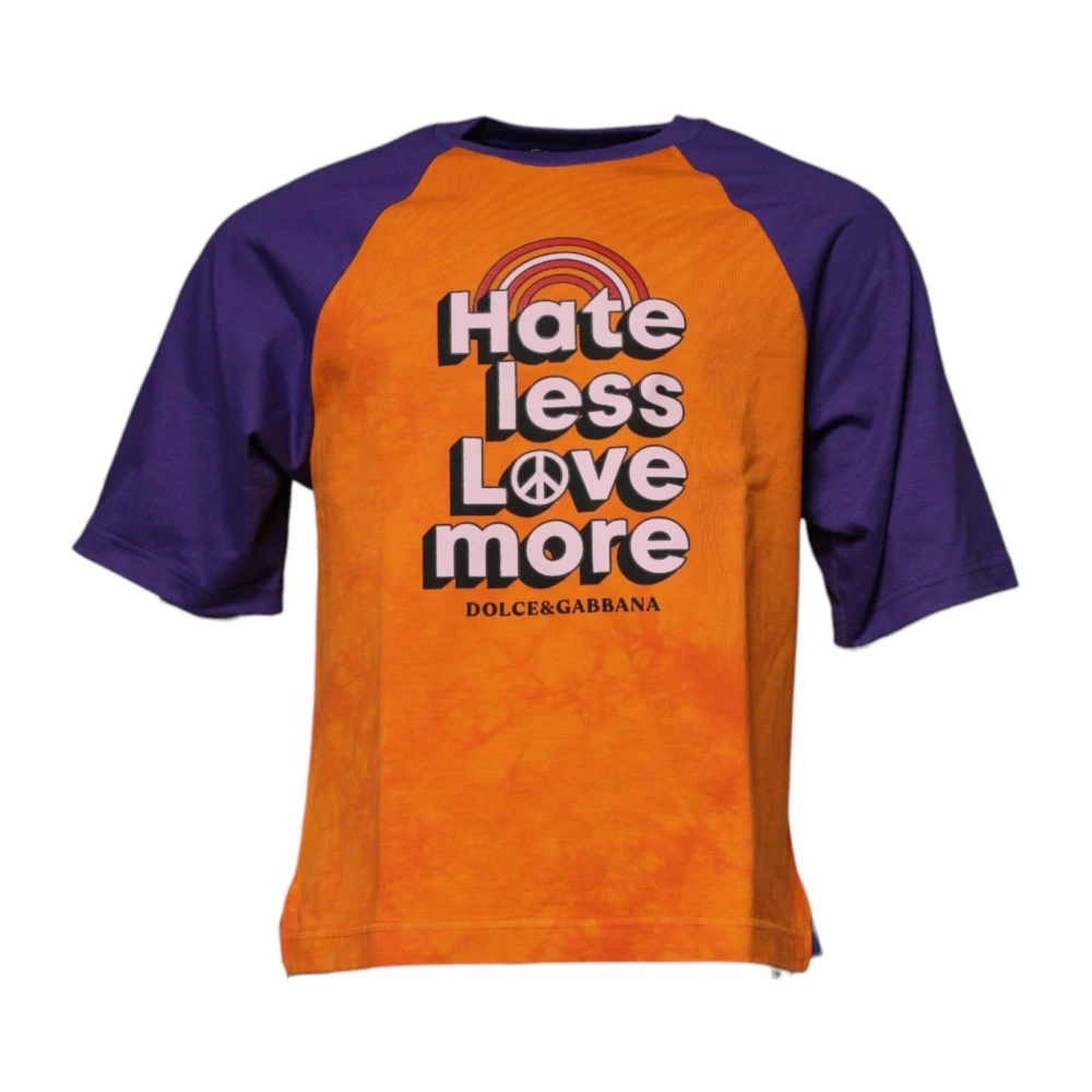 Dolce & Gabbana Herren Orange - T-Shirt Mit Grafikdruck - Tops - S