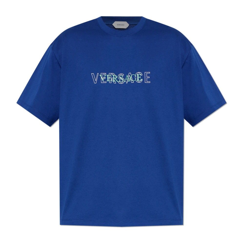 Versace Herren Blau - T-Shirt Mit Logo - Tops - 2XL