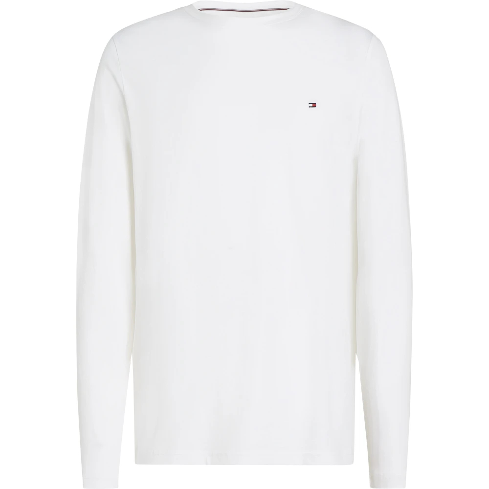 Tommy Hilfiger Herren Langarmshirt "Stretch Slim Fit Long Sleeve", Gr. S (46), Weiß, Single Jersey, Obermaterial: 96% Baumwolle, 4% Elasthan, Best... - Bild 6