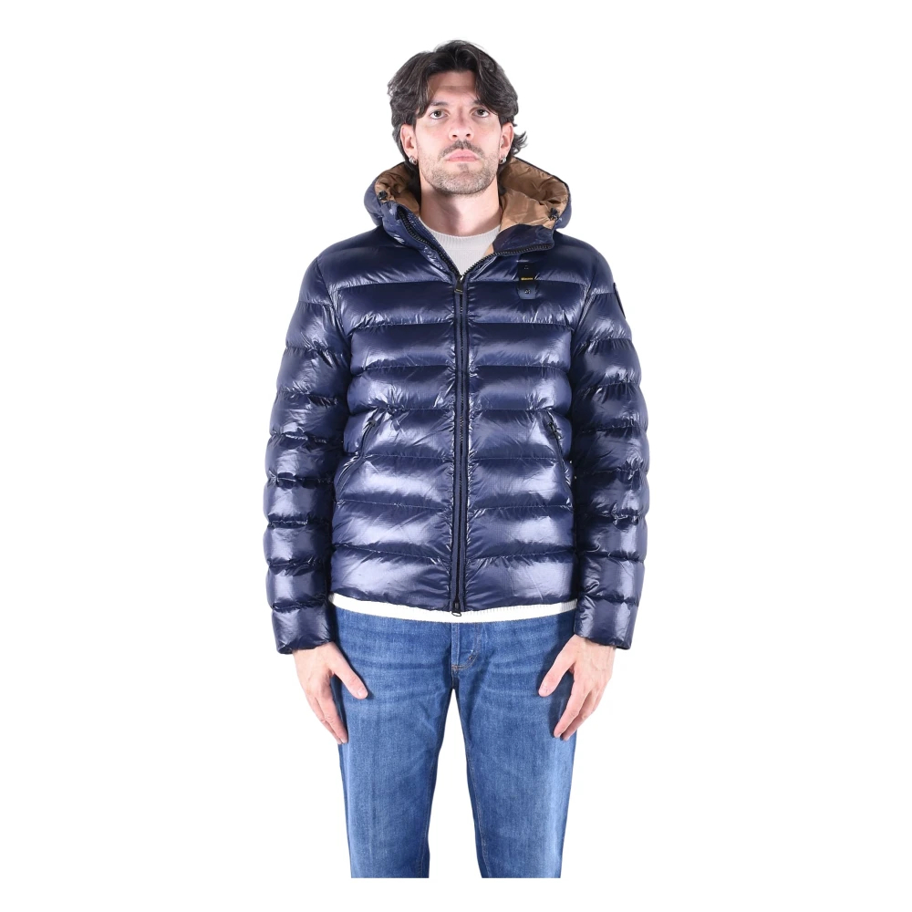 Blauer USA Herren Puffer Jacke in Marine Gr. L wattierte Steppjacke mit Kapuze - Bild 5