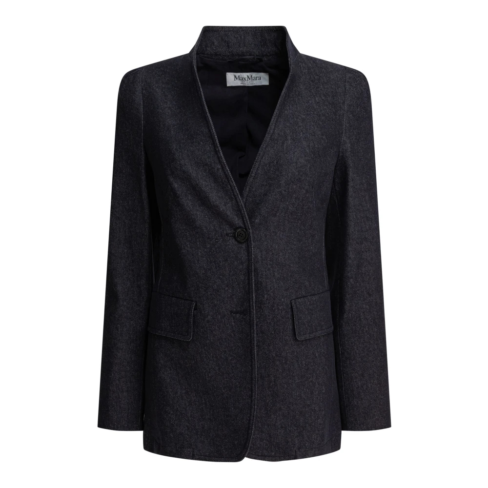 Max Mara - Baumwoll-Sakko Mit Einreiher - Jackets - Damen - Schwarzk - M - Bild 4