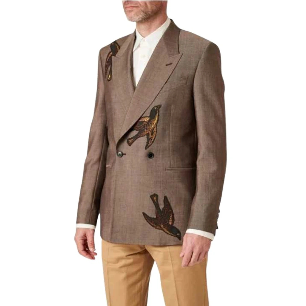 Paul Smith Herren Braun - Doppelreihige Moiré-Jacke - Suits - L