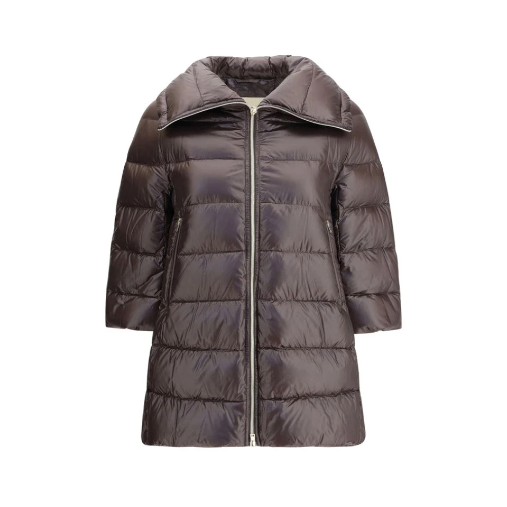 Herno - Gepolsterte Midi-Daunenjacke - Jackets - Damen - Braun - M