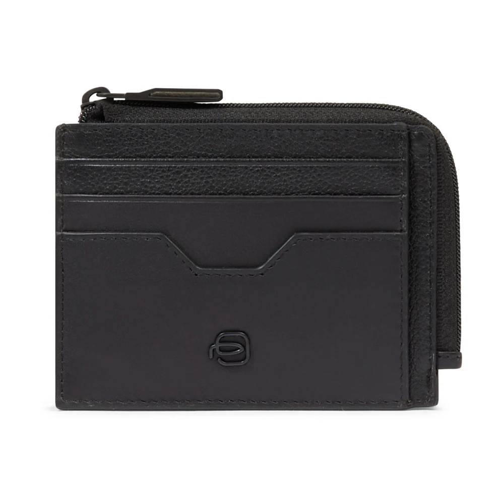 Piquadro Herren Schwarz - Geldbörse Mit Reißverschluss Und Dokumentenhalter - Accessories - K - One Size