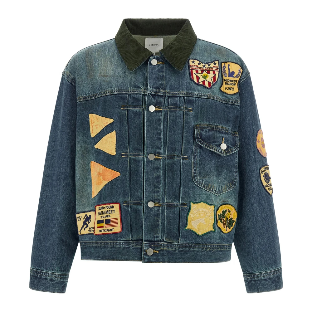 Found Herren Blau - Denim Patchwork Jacke - Jackets - M