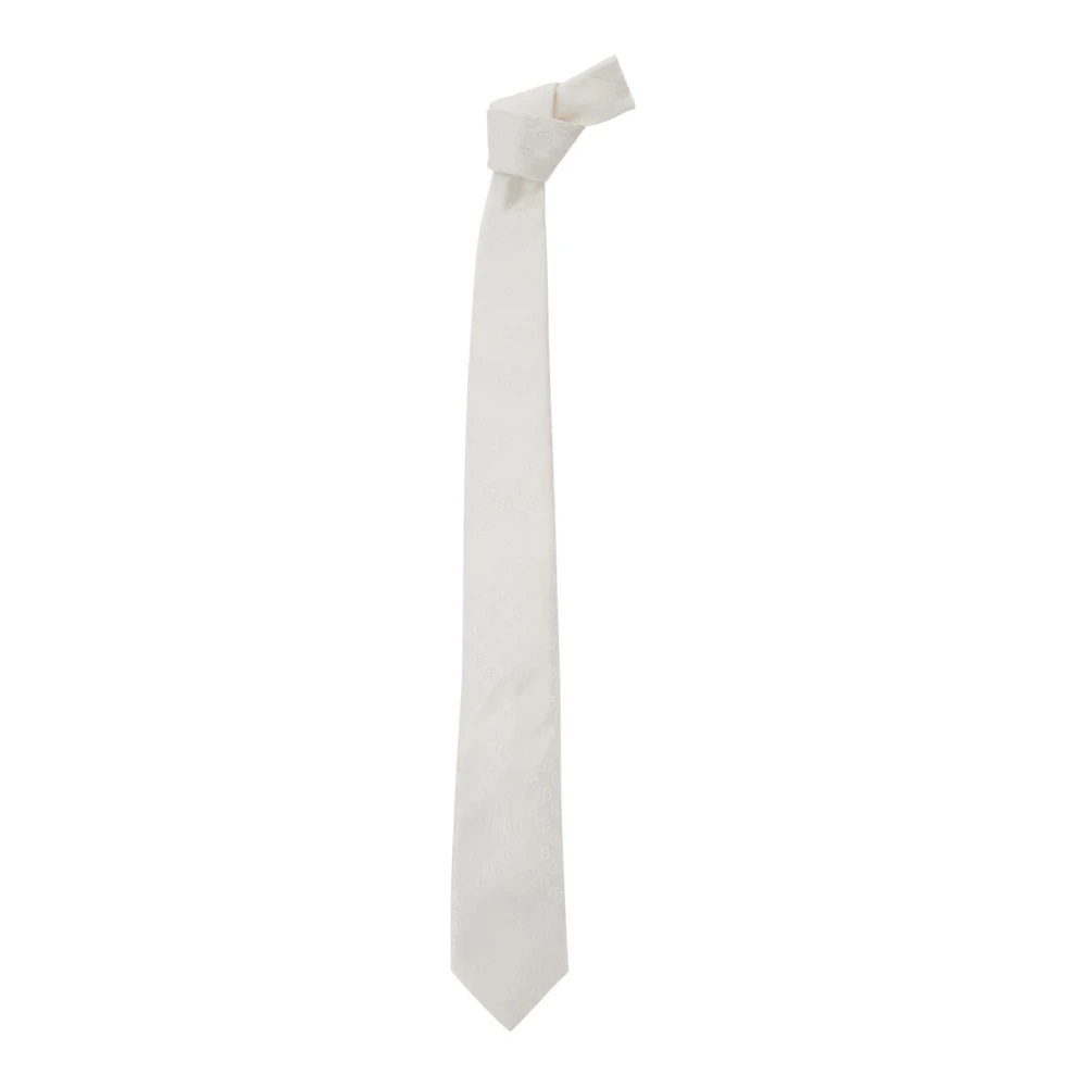 Giorgio Armani Herren Weiß - Reine Seidenkrawatte Mit Jacquard-Monogramm - Accessories - One Size