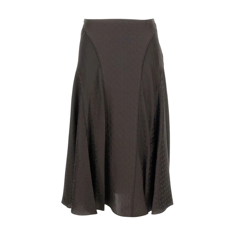 Fendi Damen Braun - Midi-Rock Aus Seidenjacquard - Skirts - M