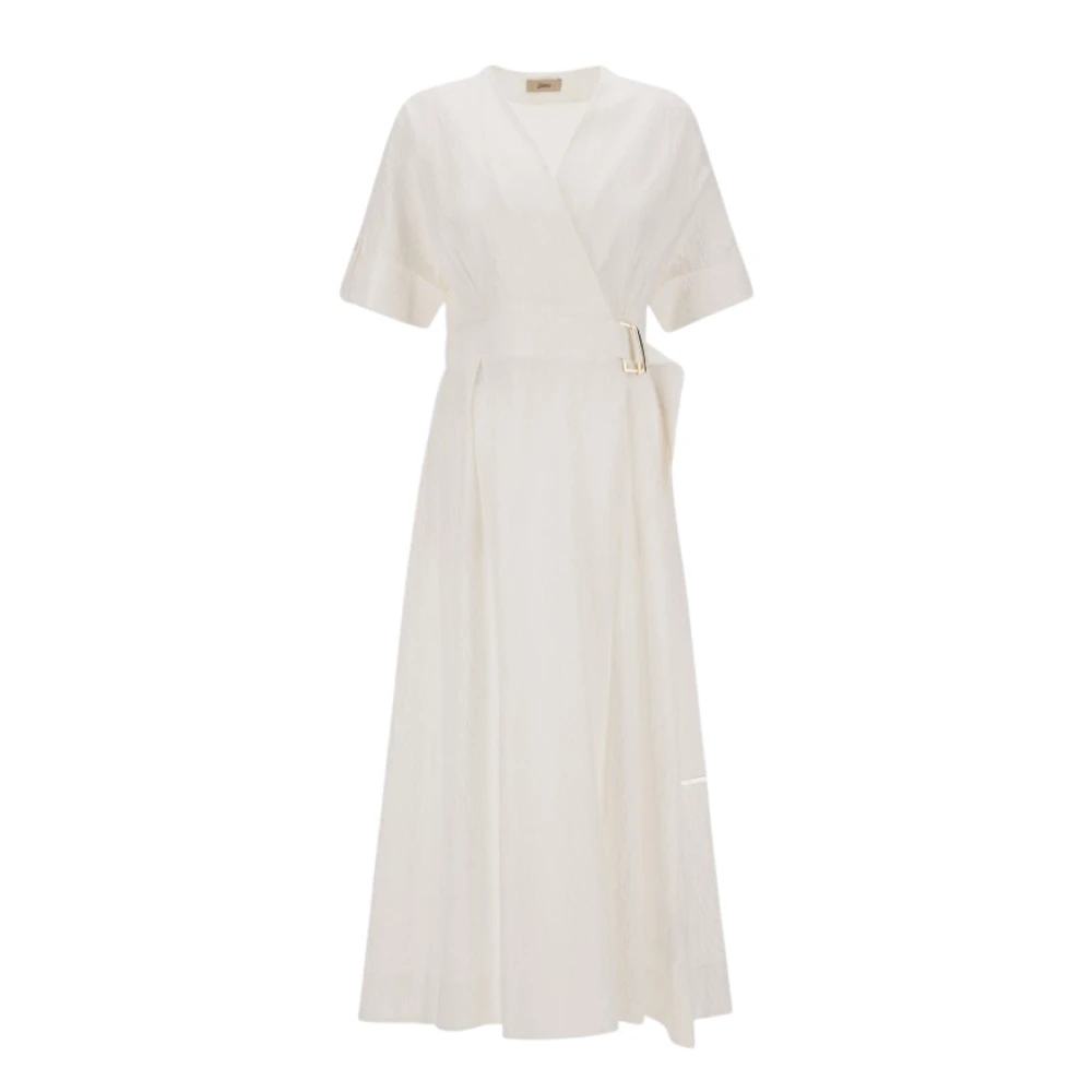Herno Damen Weiß - Cross-Over Wickelkleid Mit V-Ausschnitt - Dresses - L