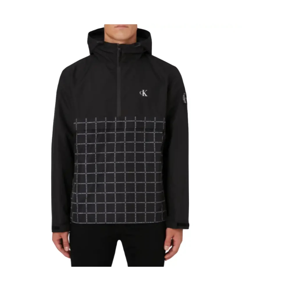 Joom Calvin Klein Herren Schwarz Calvin-Klein Technical Pop Over Windcheater Polyester Black Cm - Bild 5
