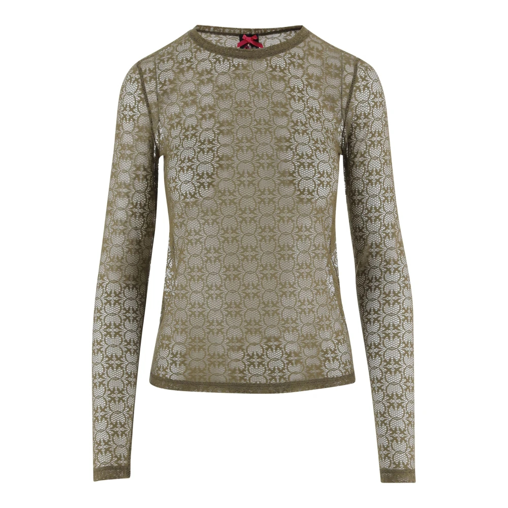 Pinko - Punto Rover Maglia Pizzo Stretch - Tops - Damen - Grün - S - Bild 8