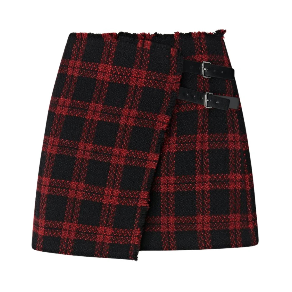 Pinko Damen Schwarz - Wickel-Minirock Mit Karomuster - 40 - Bild 4