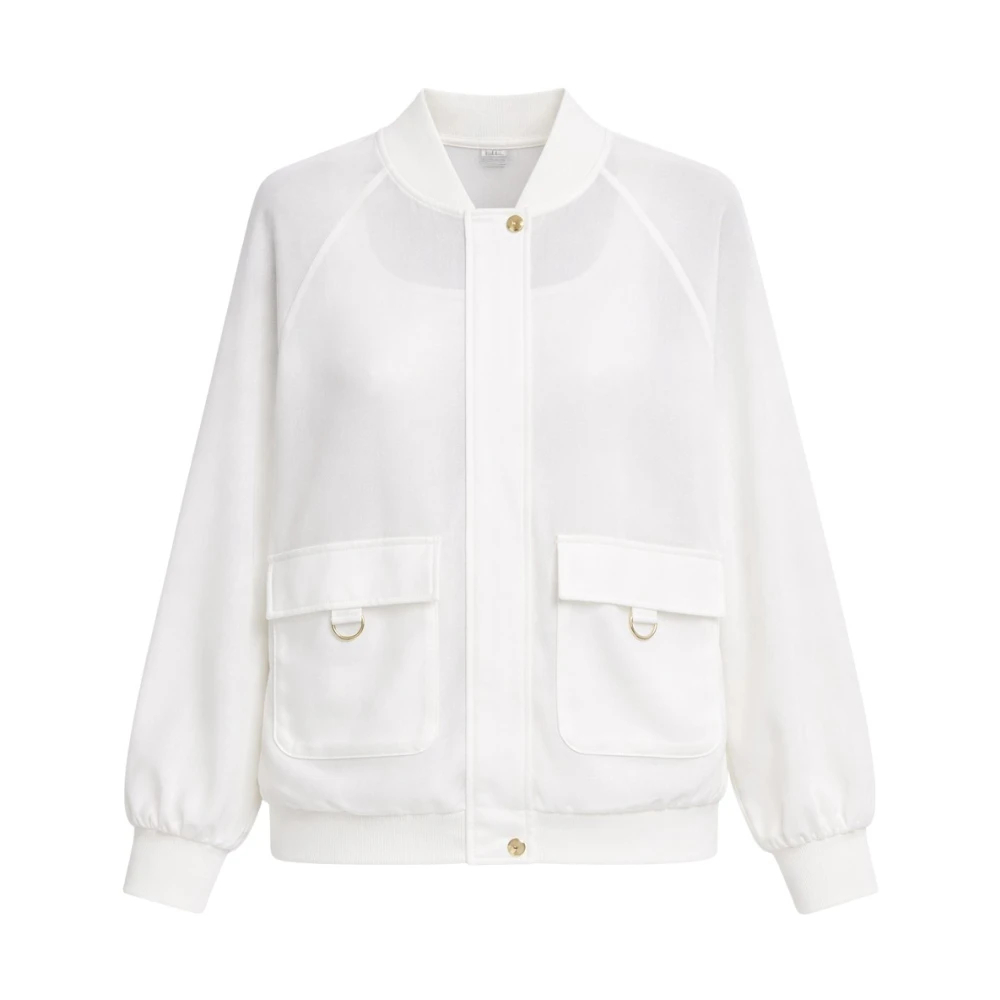 Liu Jo Damen Weiß - Mesh Bomber Jacket - Jackets - Xs
