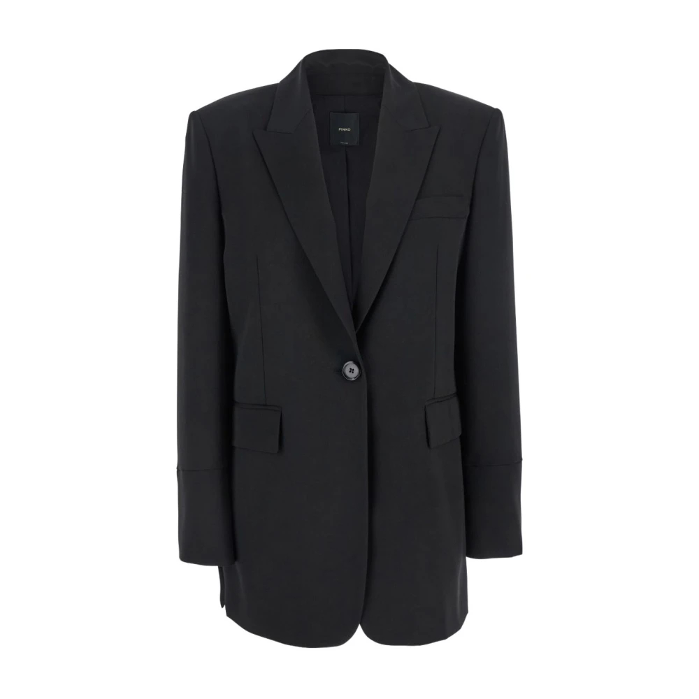 Pinko Damen Schwarz - Oversize-Blazer In Stretchqualität - 46 - Bild 3