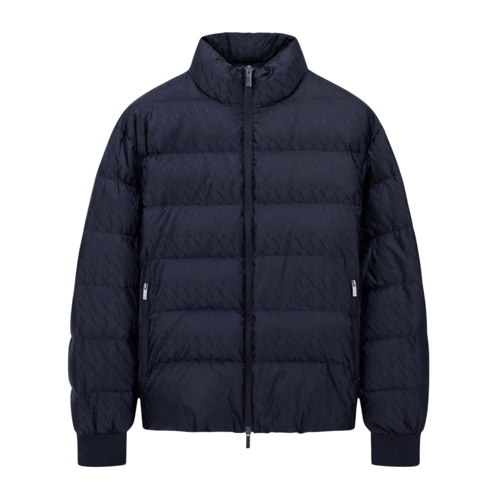 Armani Exchange Herren Blau - Allover Logo Pufferjacke - Jackets - Xl