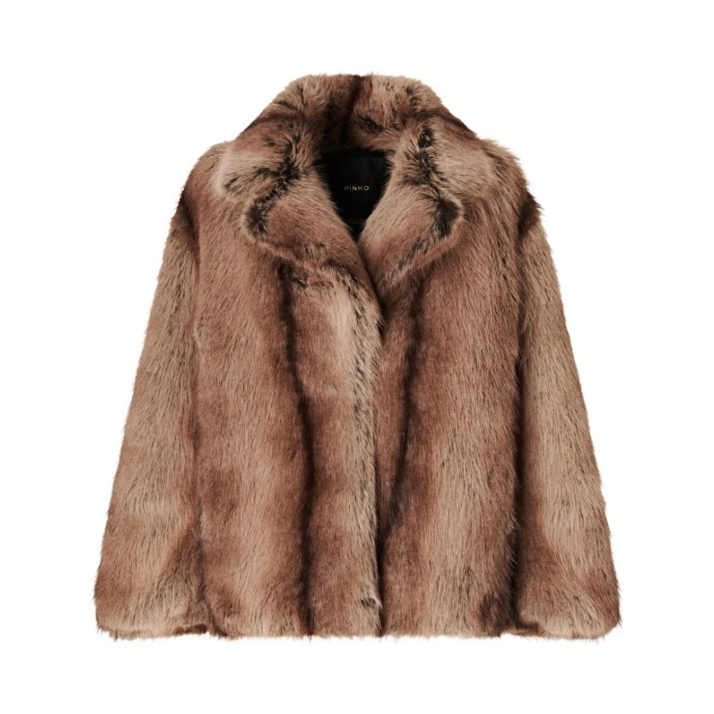 Pinko Damen Beige - Caban In Pelzoptik - S - Bild 5