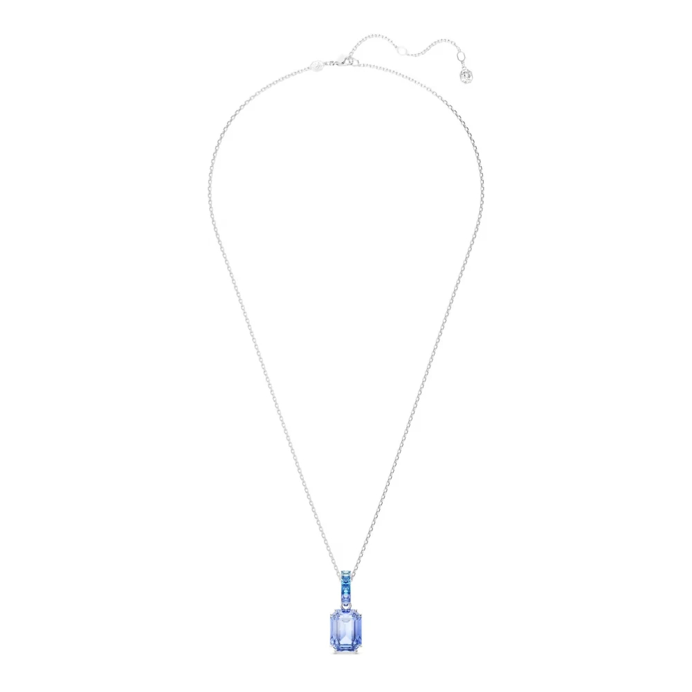 Swarovski Damen Weiß Millenia Anhänger Achteckiger Schliff Rhodiniert Kristall Halskette Halskette Blau 5696518 - Bild 5
