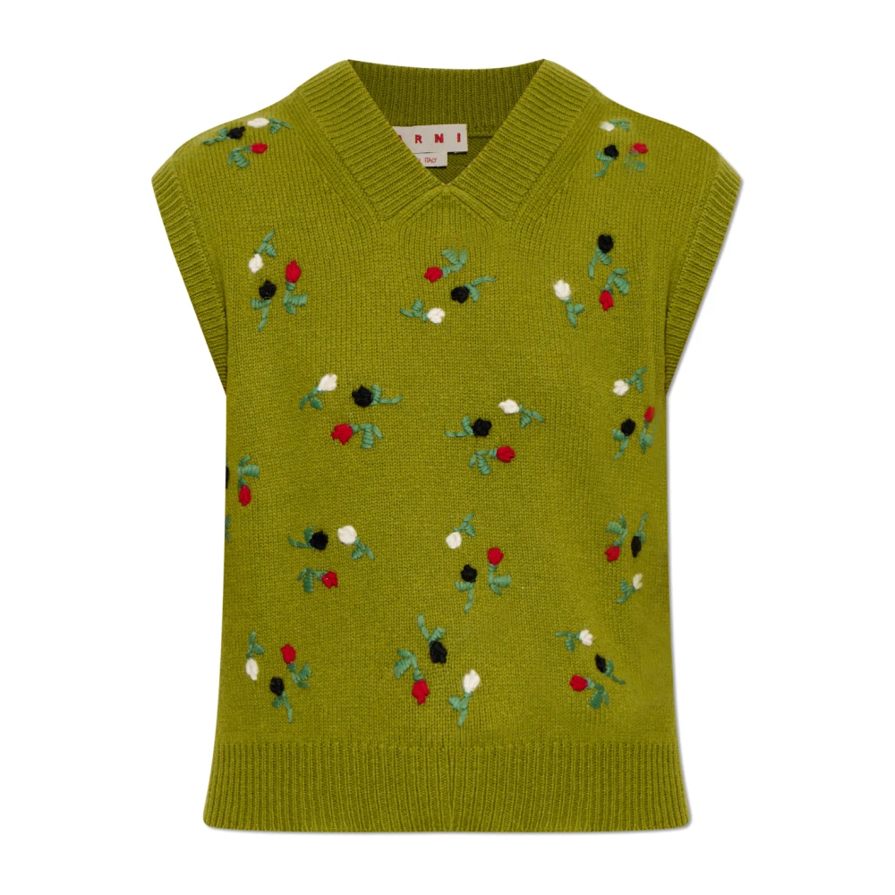 Marni Damen Grün - V-Neck Strickware - Knitwear - 2XS