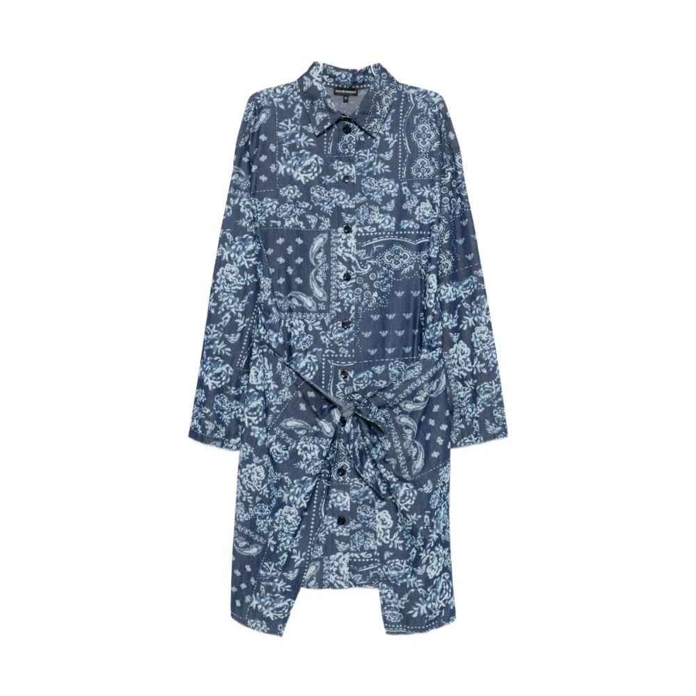 Emporio Armani Damen Blau - Shirt Kleider - Dresses - S