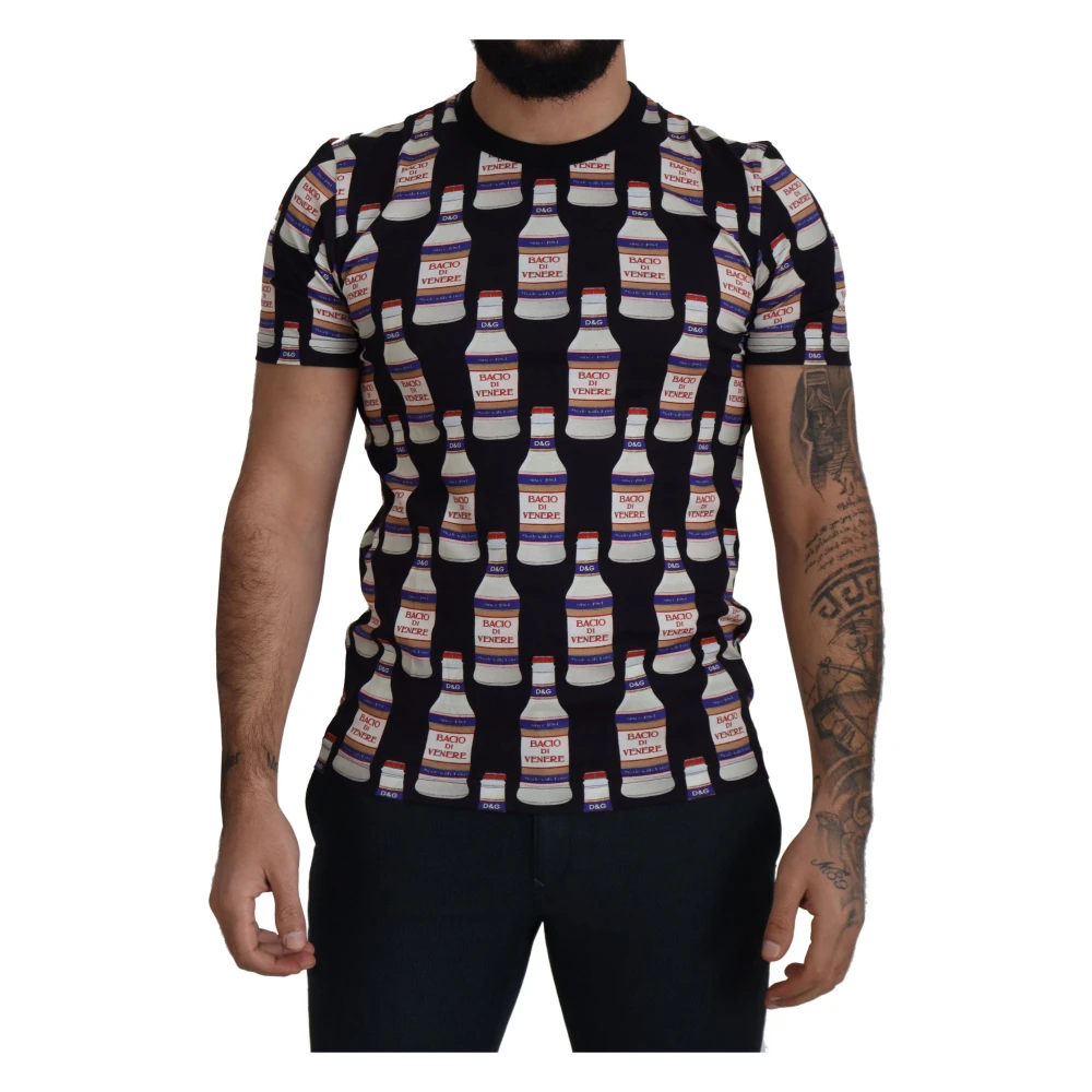 Dolce & Gabbana Herren Multicolor - Bacio Di Venere Baumwoll T-Shirt Mit Rundhalsausschnitt - Tops - Mehrfarbig - M