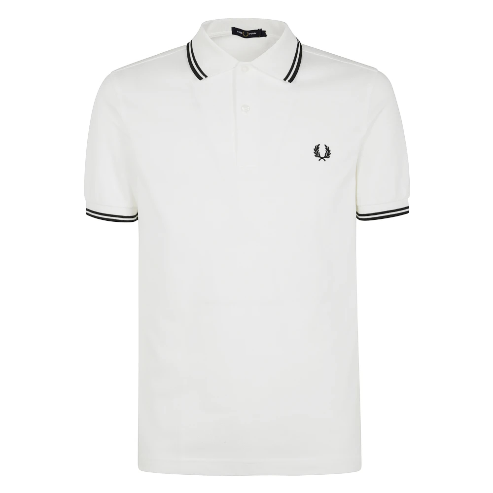 Fred Perry Weiß Polo-Shirt Twin Tipped - Bild 8