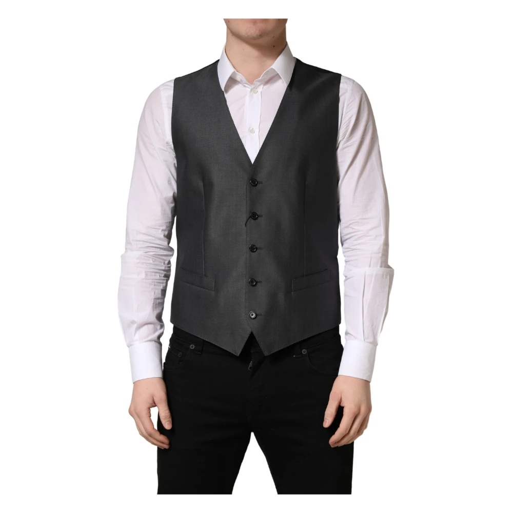 Dolce & Gabbana Herren Schwarz - Einreihige Weste - Suits - K - 3XL
