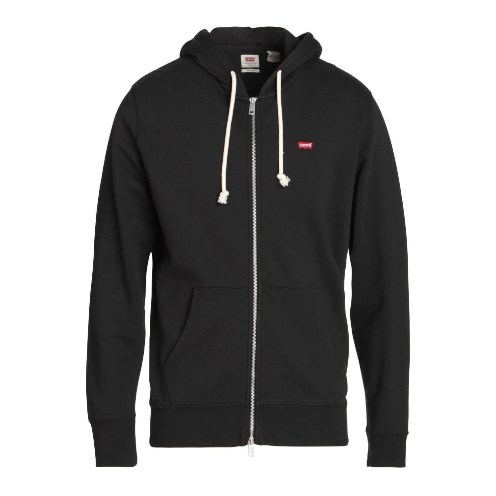 Levi's Herren Schwarz/Dunkelblau Kapuzensweatjacke "New Original Zip Up", Gr. M, (Caviar), Sweatware, Obermaterial: 100% Baumwolle, Bestickt, Unifarben, Norm... - Bild 6
