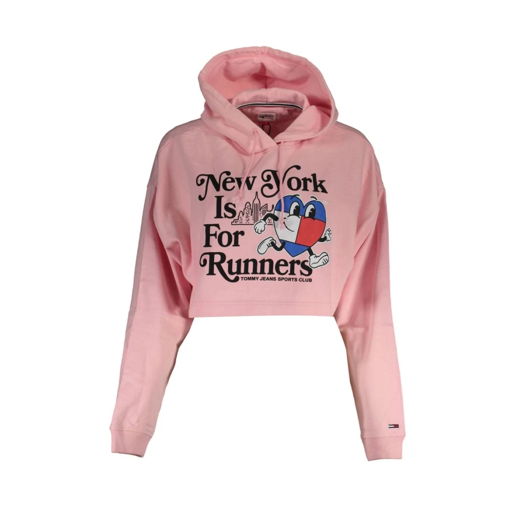 Tommy Hilfiger Damen Rosa Cropped Hoodie Im New-York-Stil Groß - Bild 4