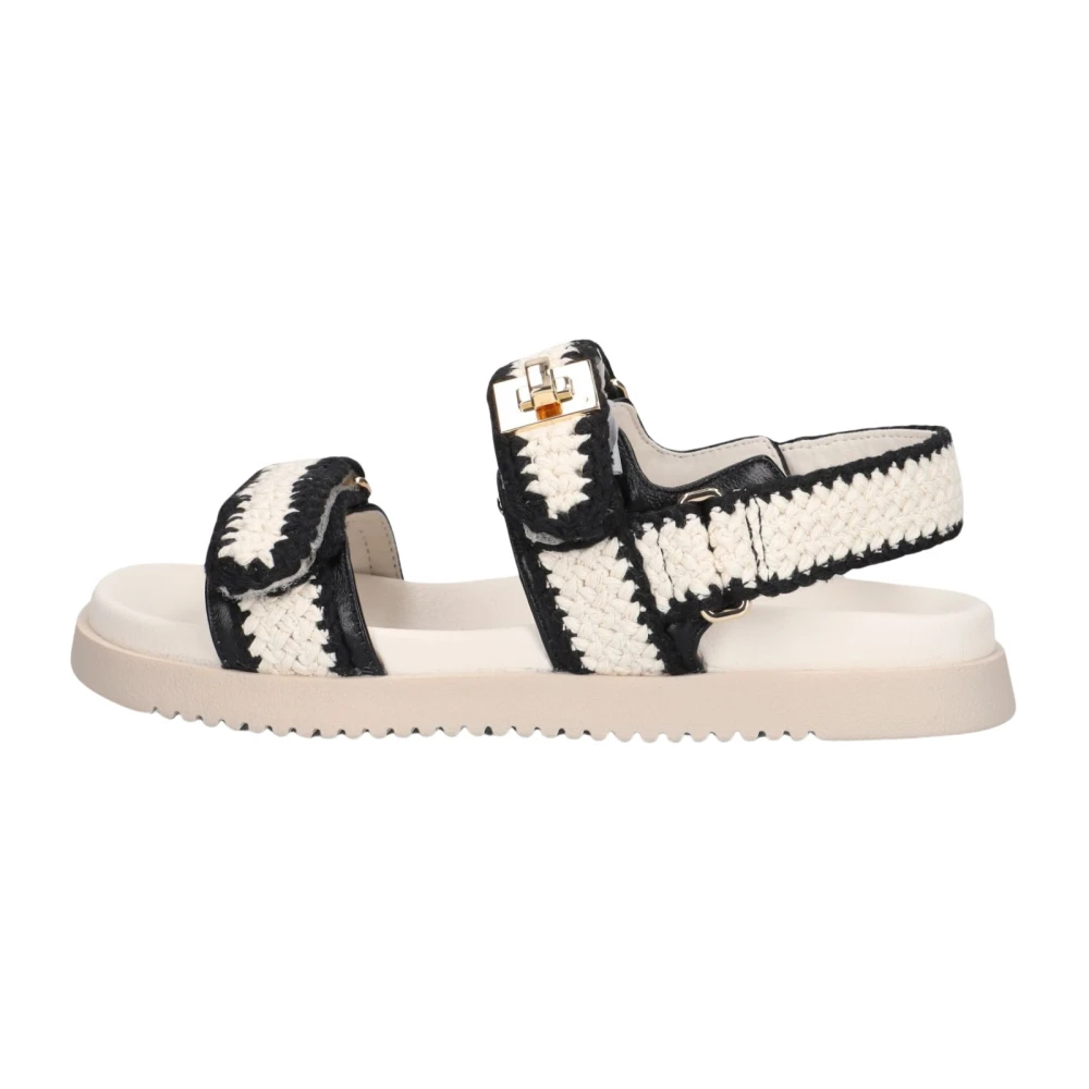 Steve Madden Damen Beige/Schwarz Riemchensandale "Steve Madden Sandalen Textil", Gr. 39, Braun (, Schwarz), Textil, Schuhe Riemchensandale - Bild 5