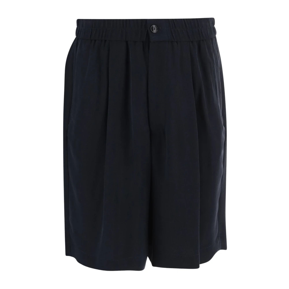 Giorgio Armani Herren Schwarz - Asv Cupro Basketweave Single-Pleat Bermuda Shorts - Shorts - K - Xl