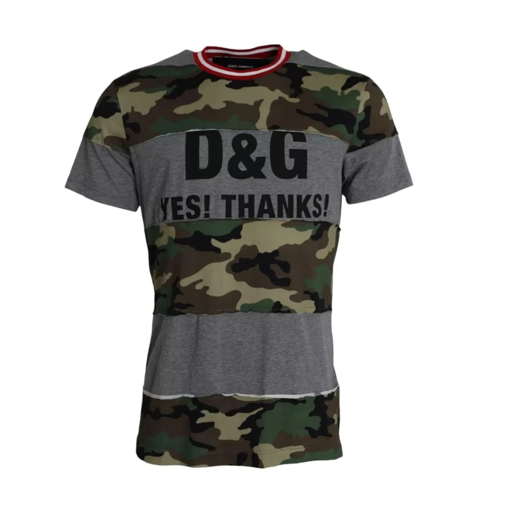 Dolce & Gabbana Herren Multicolor - Camouflage Rundhals T-Shirt - Tops - Mehrfarbig - L