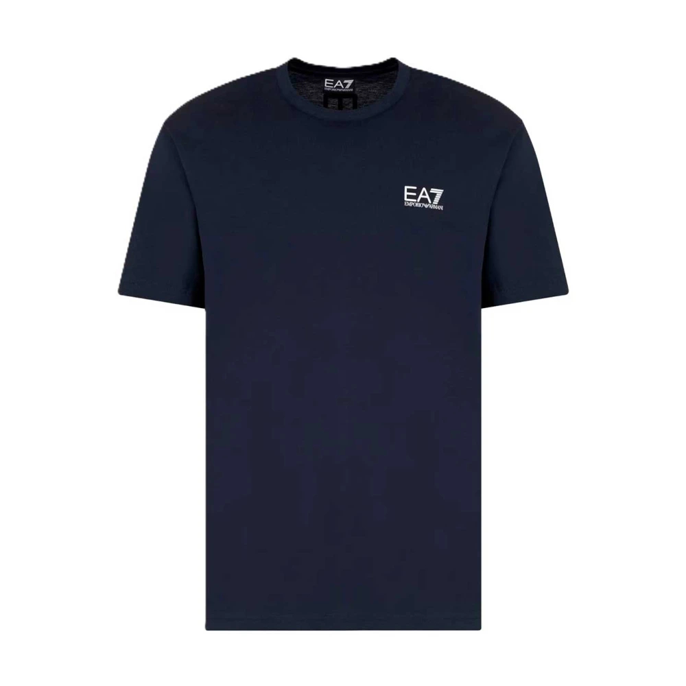 Emporio Armani Ea7 Herren Blau - Logo T-Shirt Baumwolle Elasthan - Tops - S