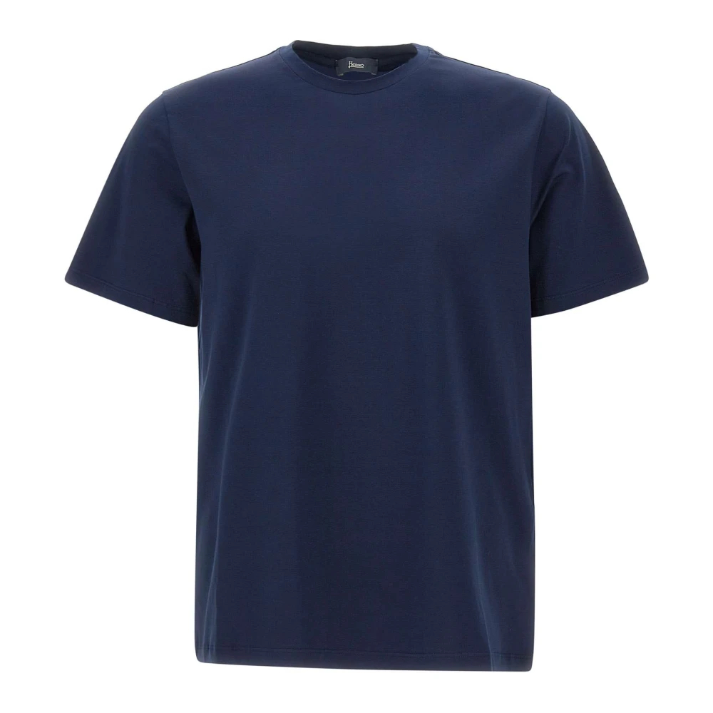 Herno Herren Blau - Superfeines Stretch-T-Shirt Aus Baumwolle - Tops - S