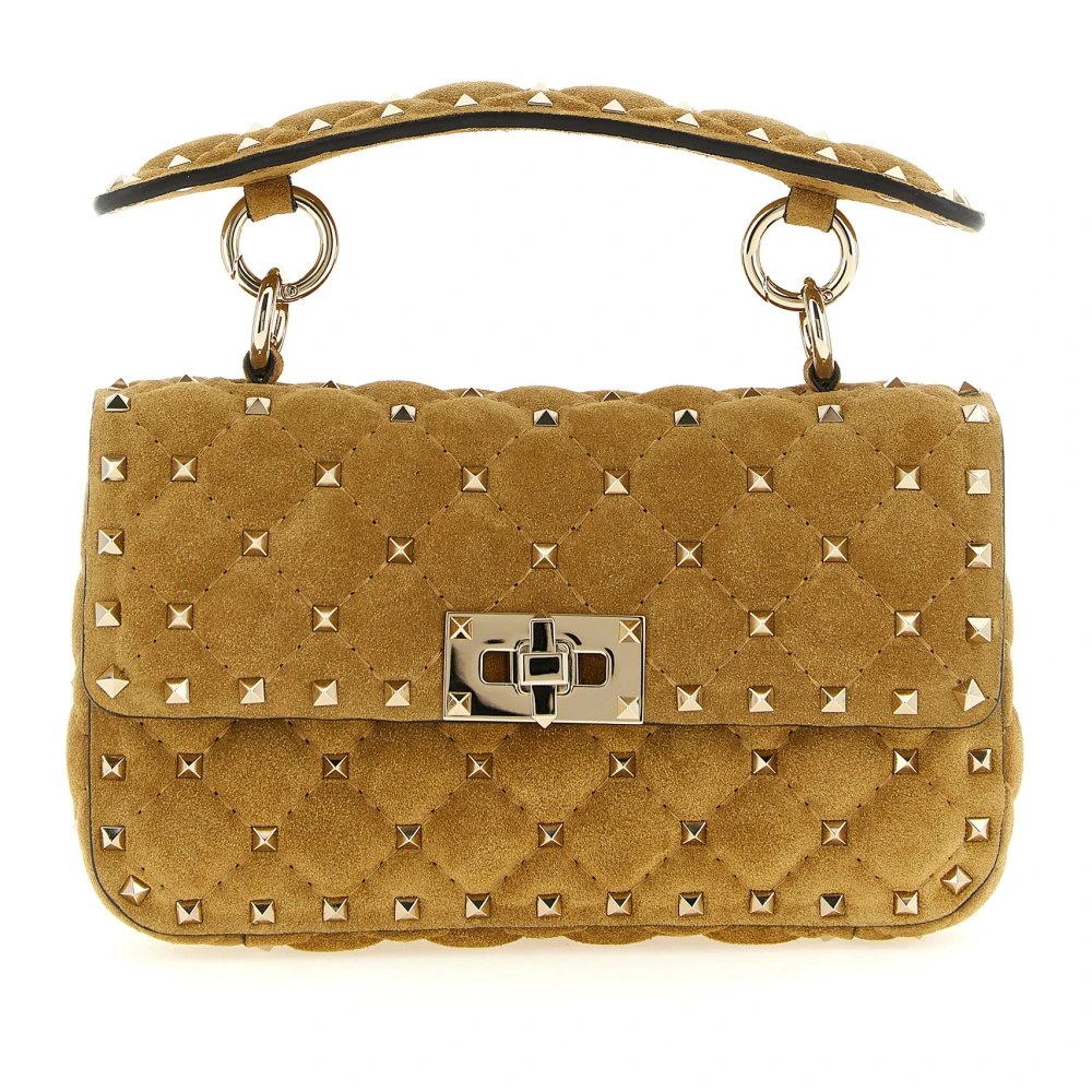 Valentino Garavani - Rockstud Spike Small Shoulder Bag - Bags - Damen - Braun - One Size