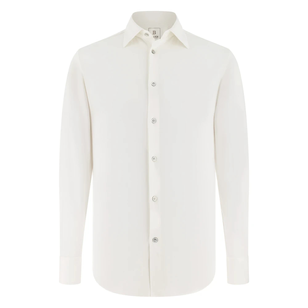 Boggi Milano Herren Weiß - Regular Fit Polohemd Aus Baumwolle Und Seide - Shirts - S
