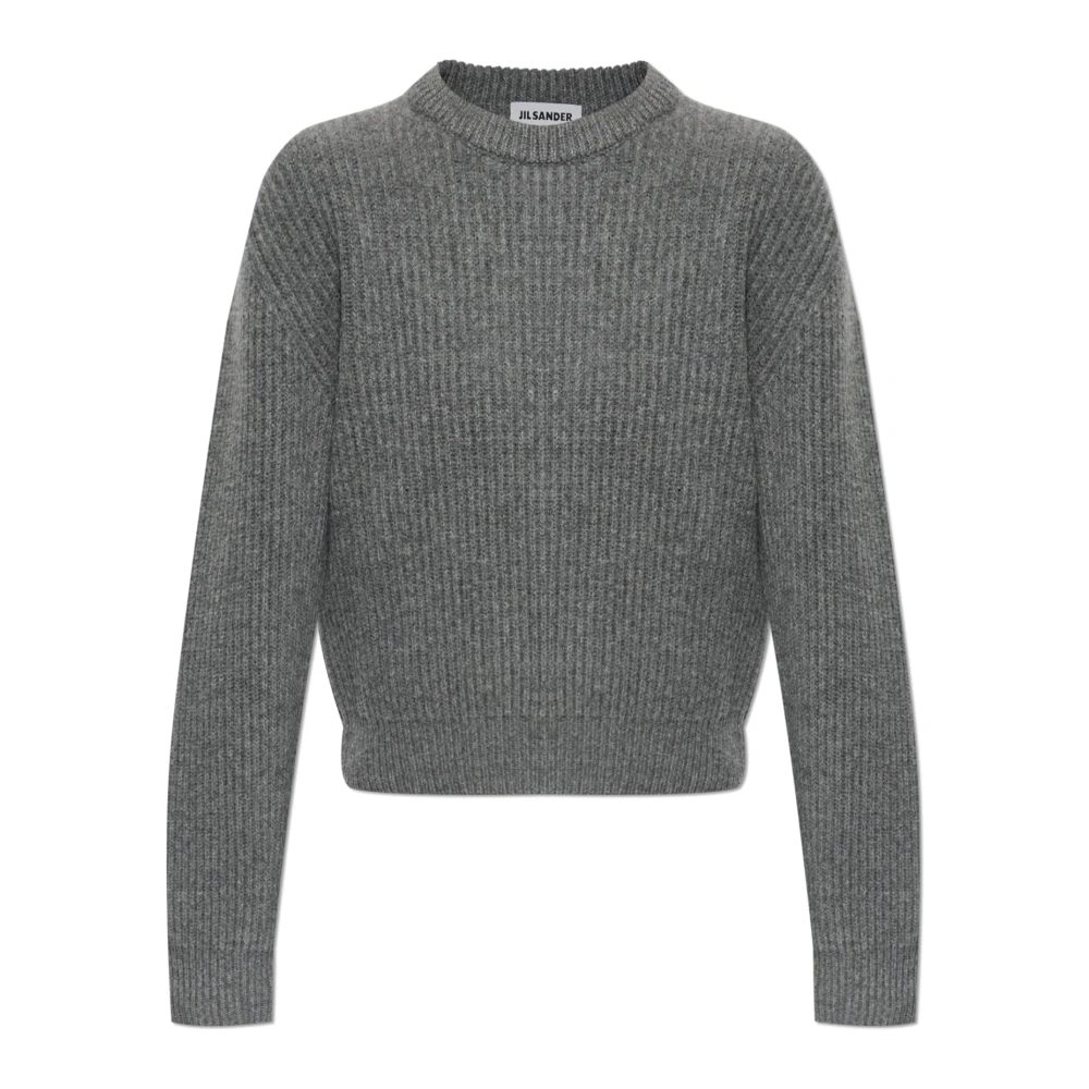Jil Sander Damen Grau - Wollpullover Mit Rundhalsausschnitt - Knitwear - L
