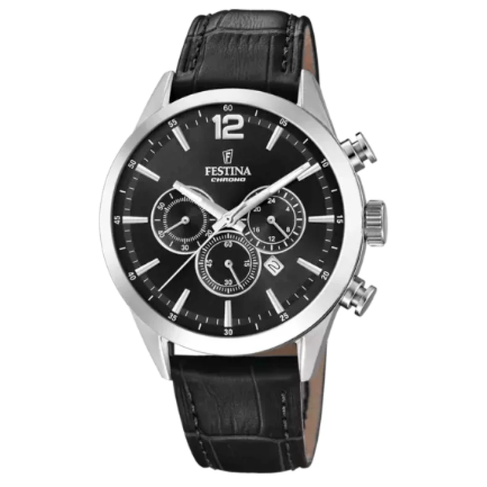 Festina Chronograph F20542-5 Schwarz Lederband 43,5 mm - Bild 5