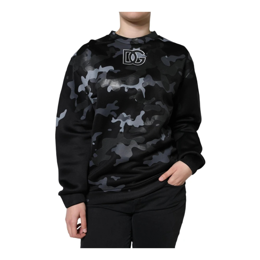 Dolce & Gabbana Damen Multicolor - Camouflage Logo Rundhals Pullover - Sweatshirts & Hoodies - Mehrfarbig - L