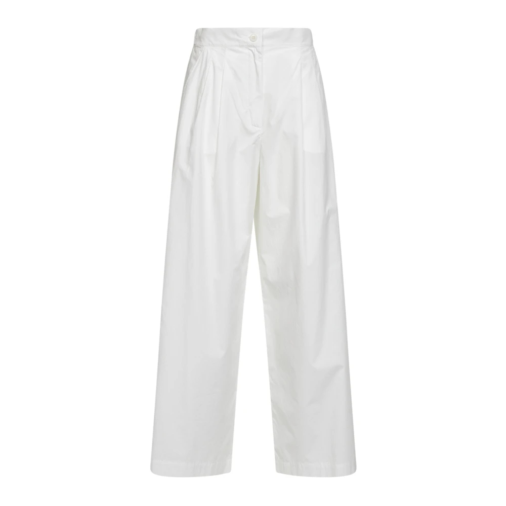 Weekend Max Mara Damen Weiß - Wkdbenda Weite Baumwoll-Popeline-Hose - Trousers - S