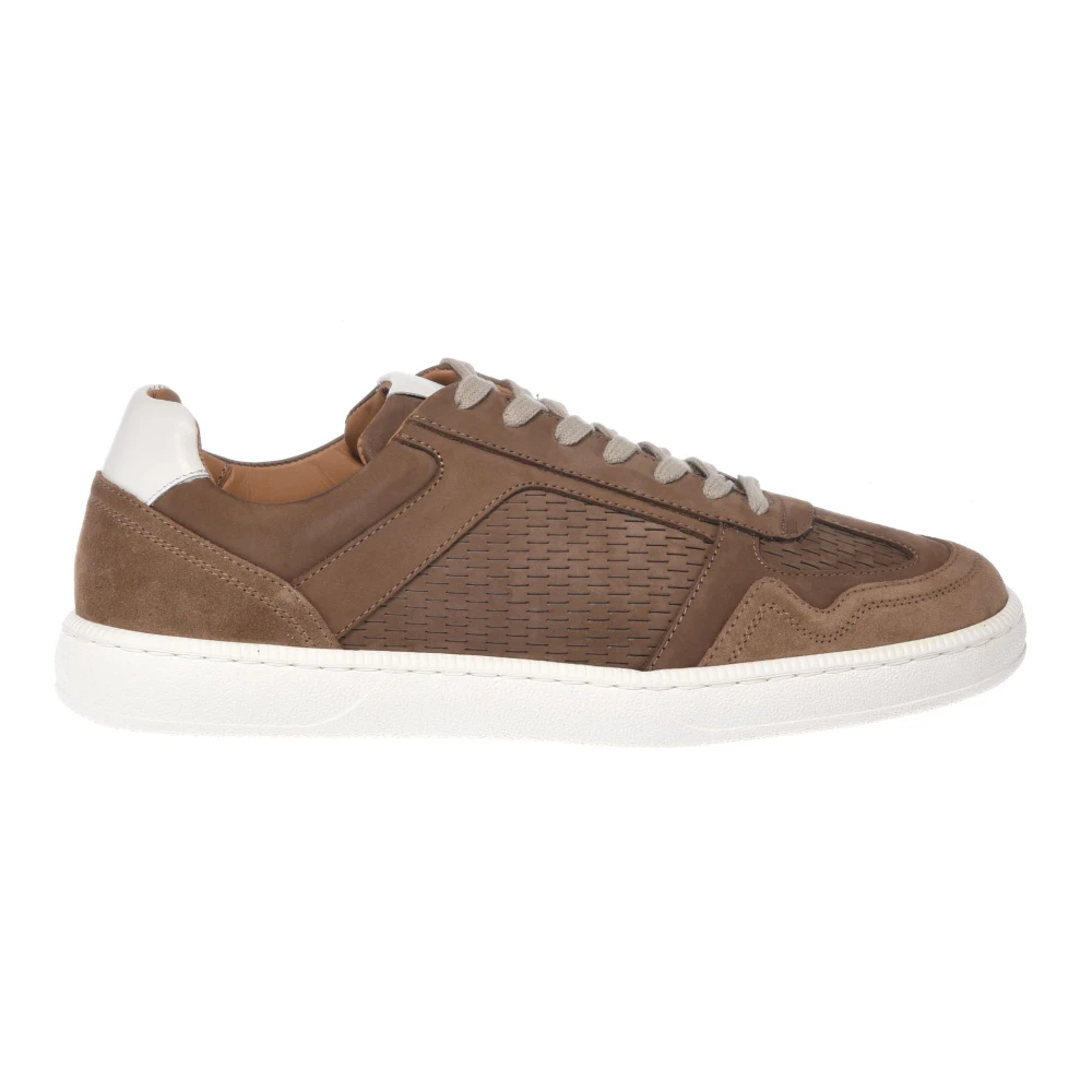 Baldinini Herren Braun - Perforated Nubuck Sneaker - Shoes - 44 Eu