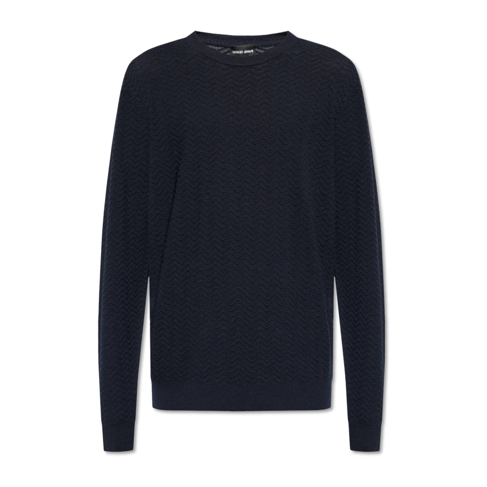 Giorgio Armani Herren Blau - Wollpullover - Knitwear - M