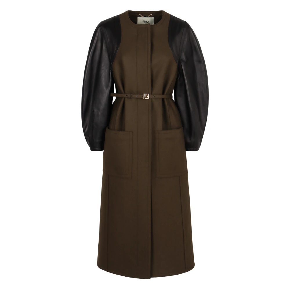 Fendi Damen Grün - Er Wollkokonmantel - Coats - S