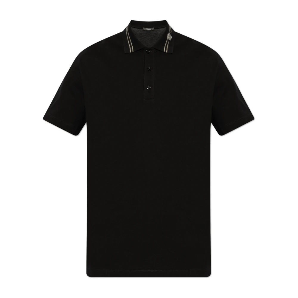 Versace - Baumwollpolo - Tops - Herren - Schwarzk - 2XL